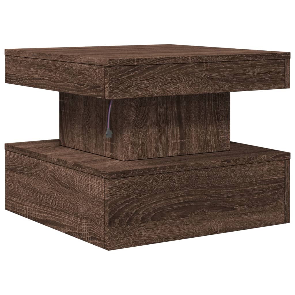 Table basse avec lumières LED chêne marron 50x50x40 cm Tables basses vidaXL   