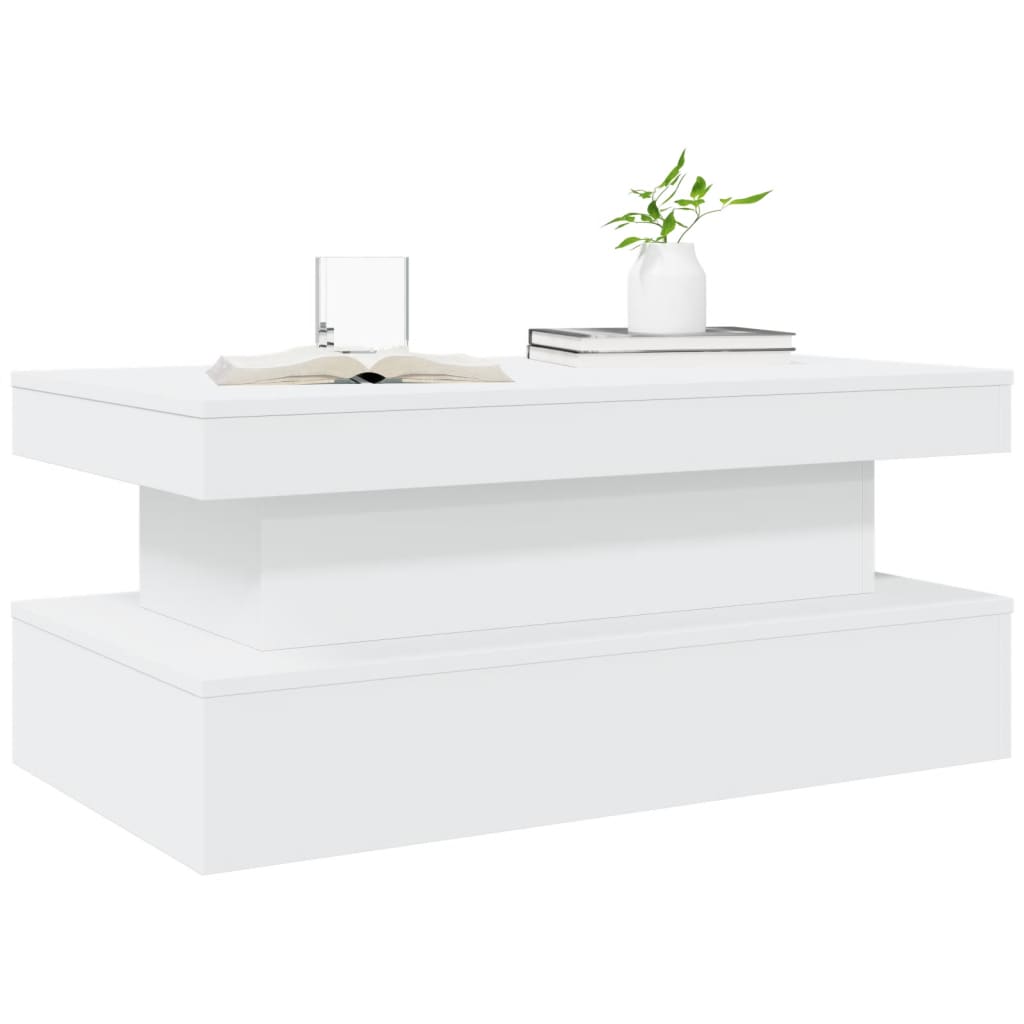 Table basse avec lumières LED blanc 90x50x40 cm Tables basses vidaXL   