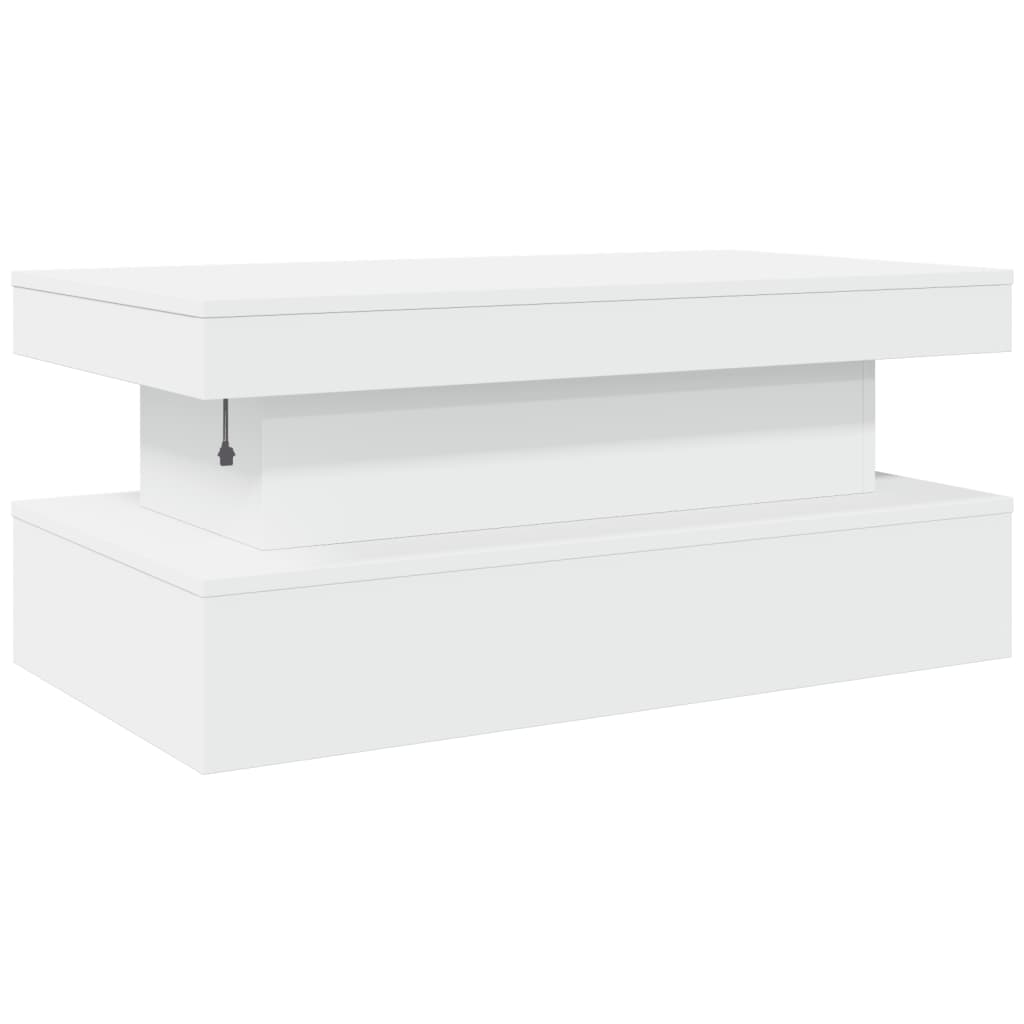 Table basse avec lumières LED blanc 90x50x40 cm Tables basses vidaXL   