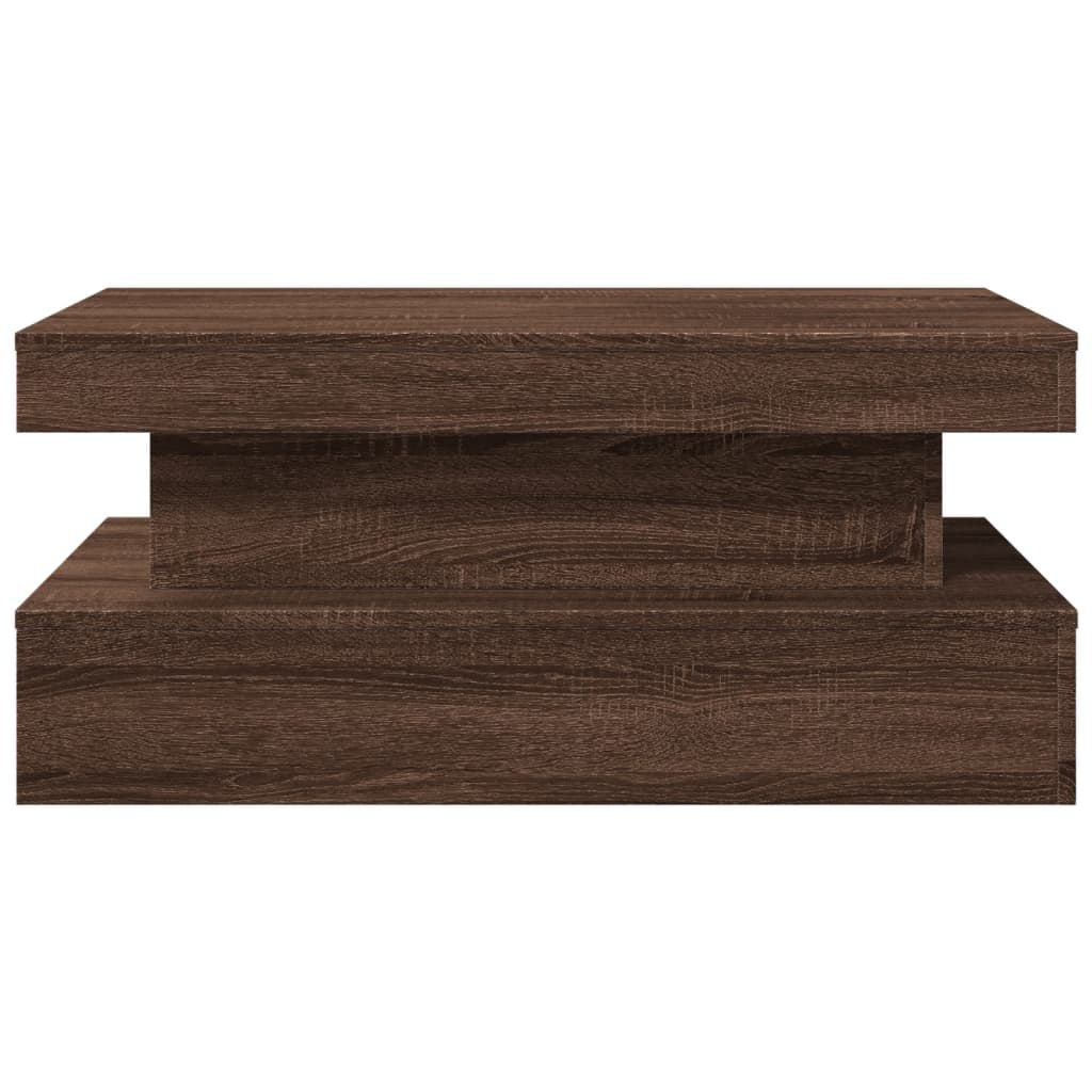 Table basse avec lumières LED chêne marron 90x50x40 cm Tables basses vidaXL   