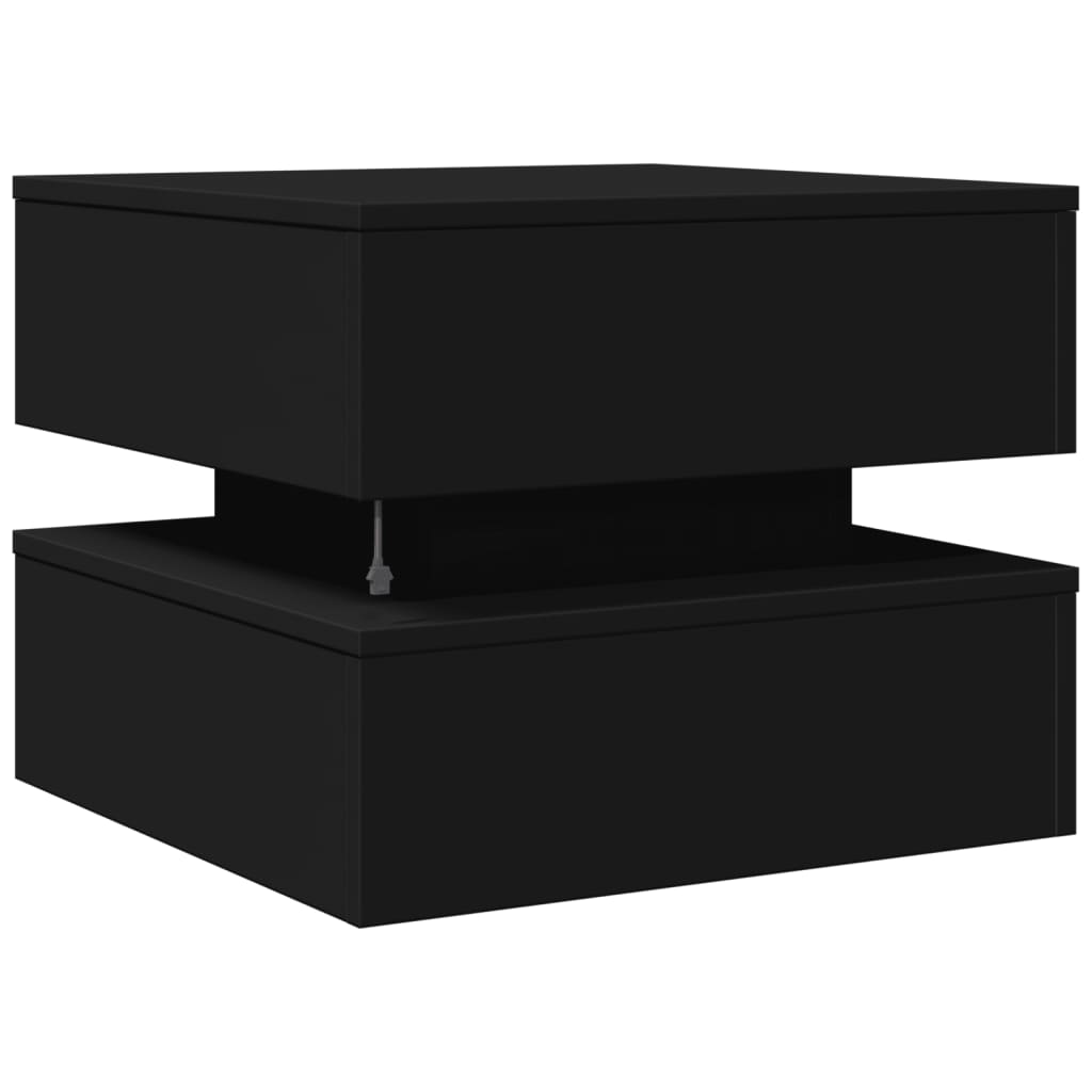 Table basse avec lumières LED noir 50x50x40 cm Tables basses vidaXL   