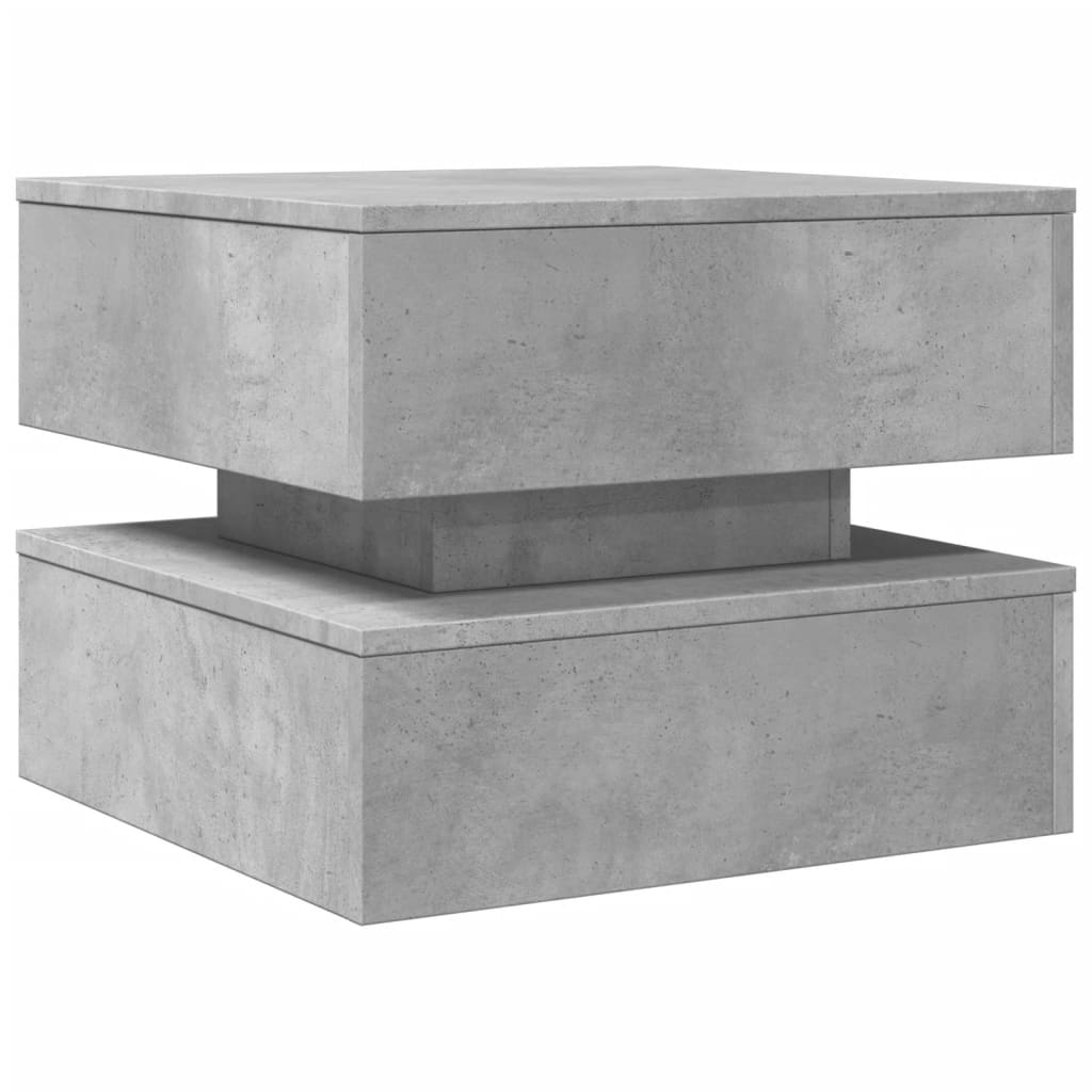 Table basse avec lumières LED gris béton 50x50x40 cm Tables basses vidaXL   