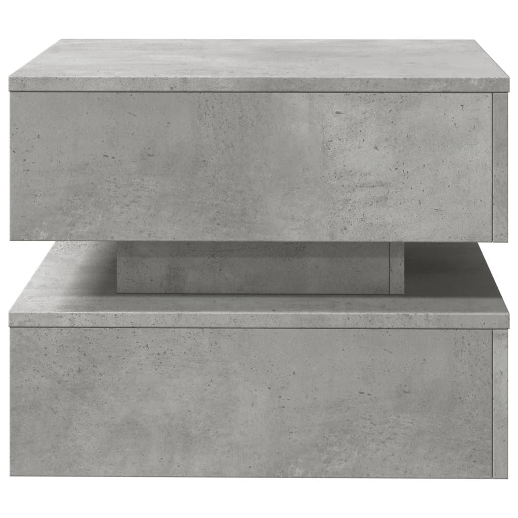 Table basse avec lumières LED gris béton 50x50x40 cm Tables basses vidaXL   