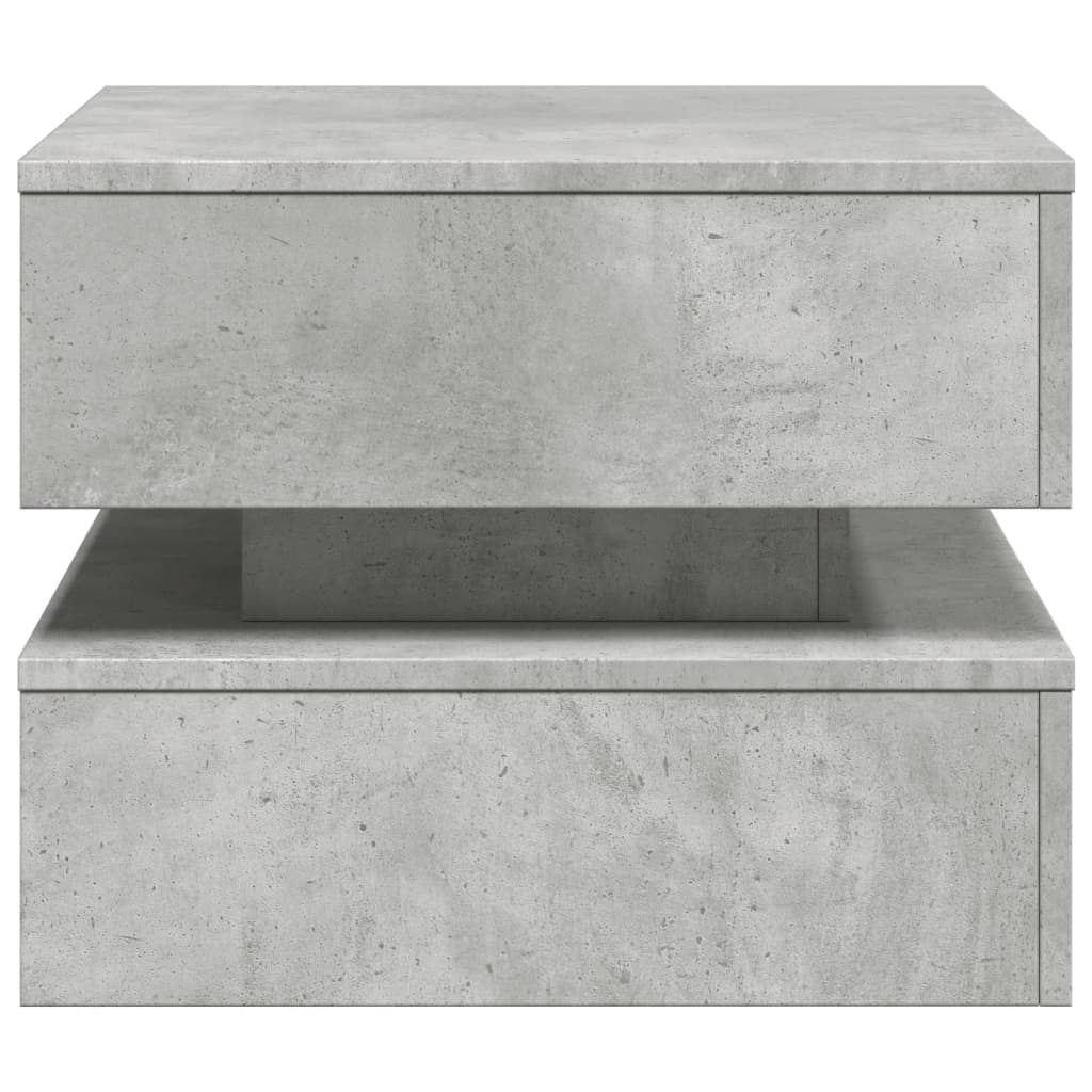 Table basse avec lumières LED gris béton 50x50x40 cm Tables basses vidaXL   