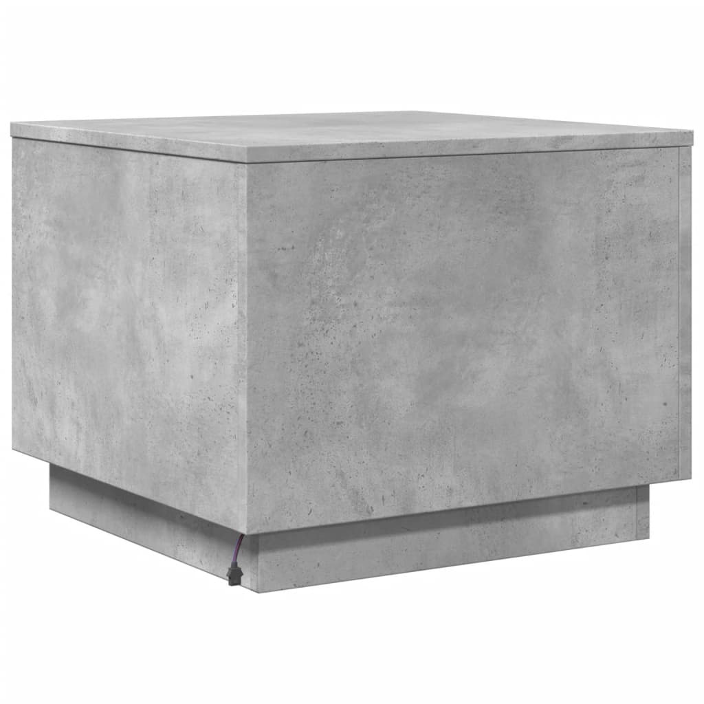 Table basse avec lumières LED gris béton 50x50x40 cm Tables basses vidaXL   