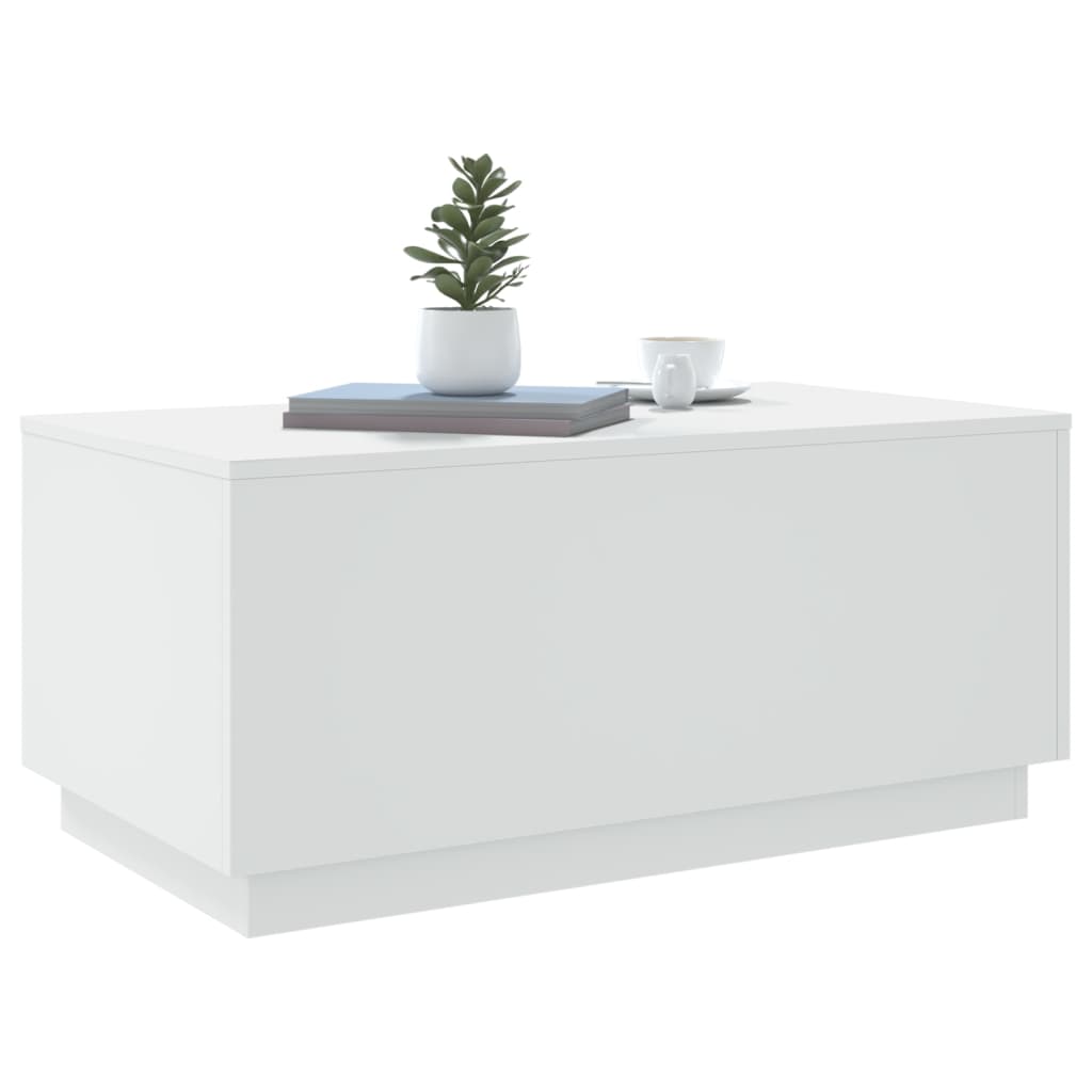 Table basse avec lumières LED blanc 90x50x40 cm Tables basses vidaXL   