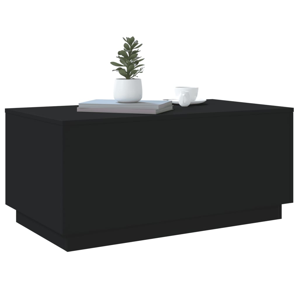 Table basse avec lumières LED noir 90x50x40 cm Tables basses vidaXL   