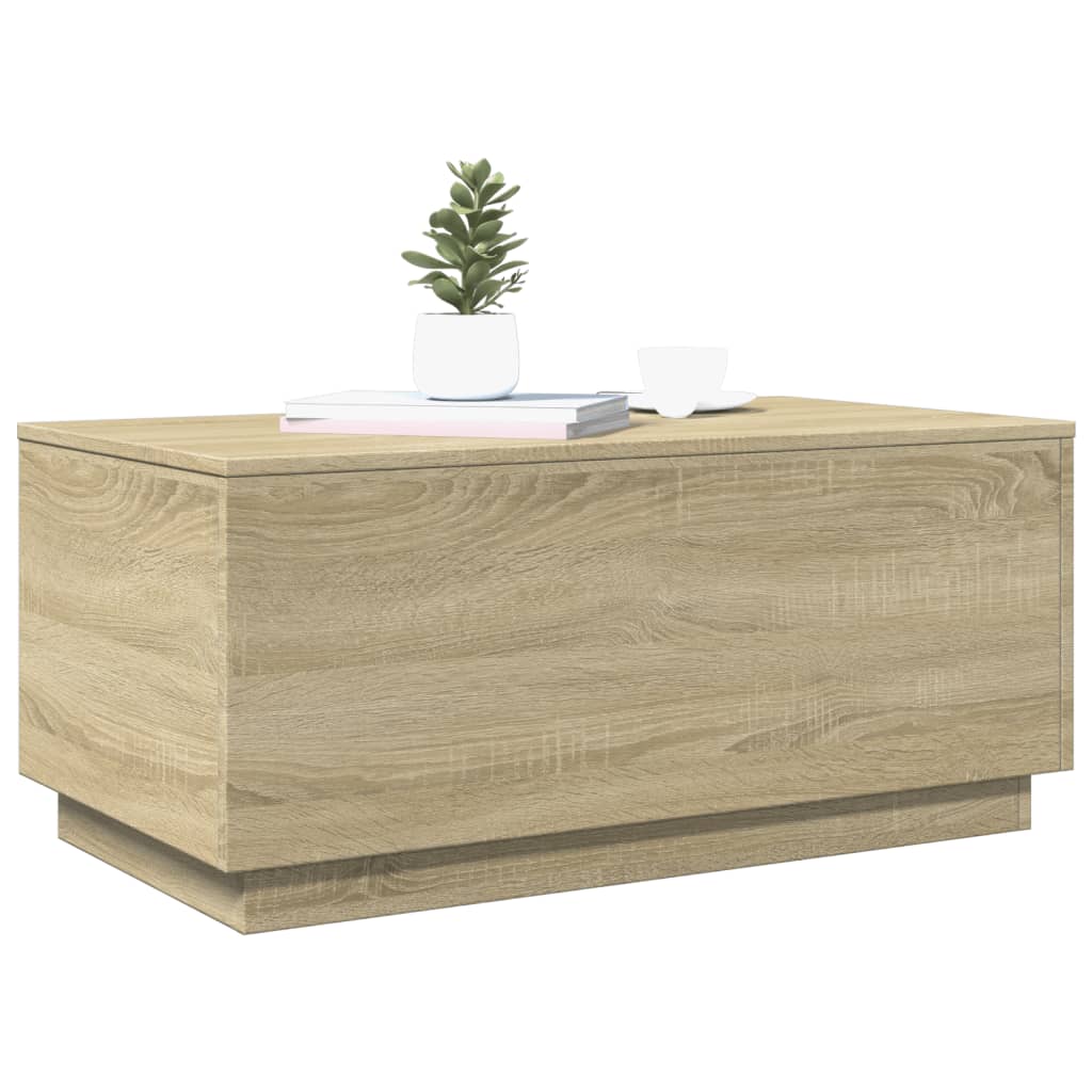 Table basse avec lumières LED chêne sonoma 90x50x40 cm Tables basses vidaXL   