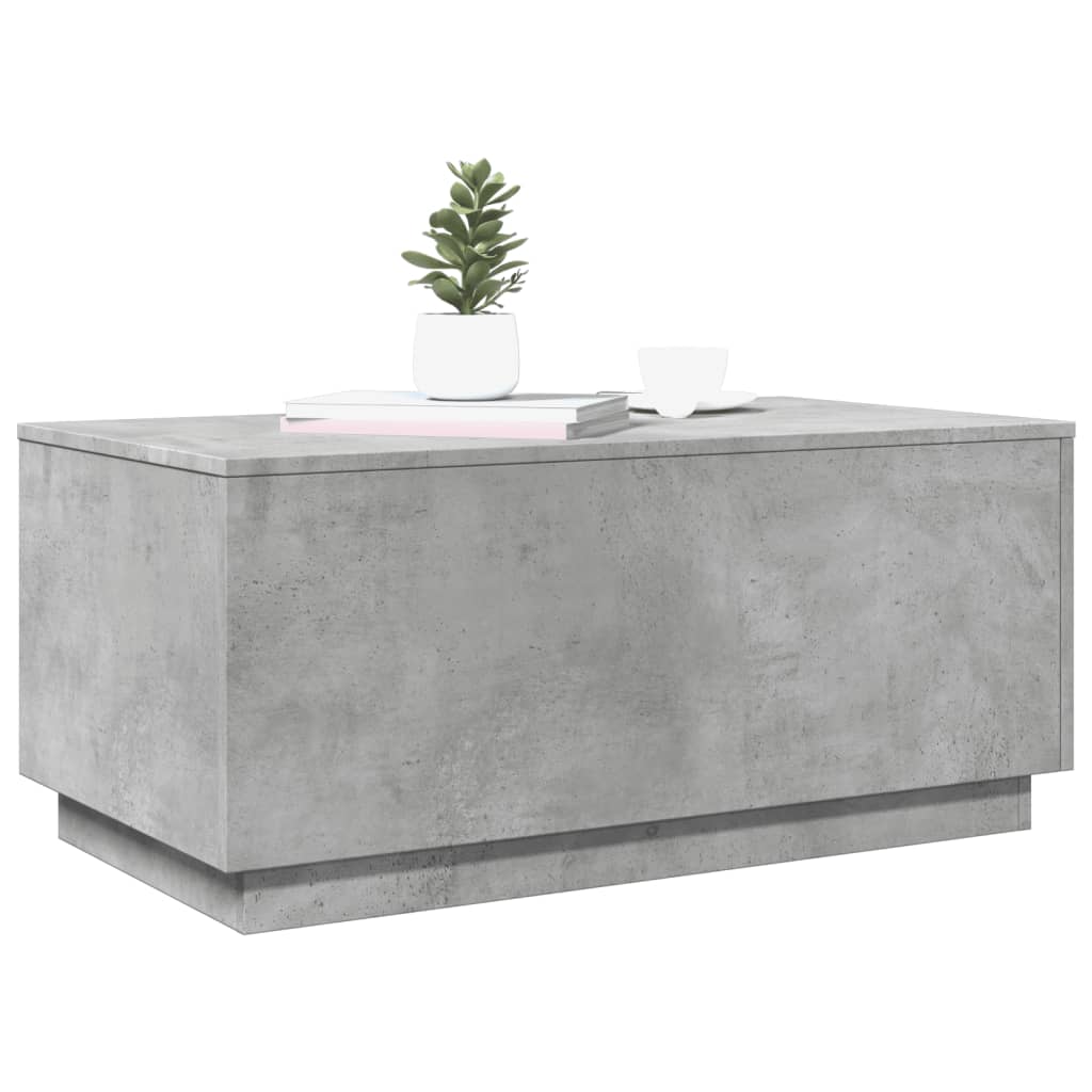 Table basse avec lumières LED gris béton 90x50x40 cm Tables basses vidaXL   