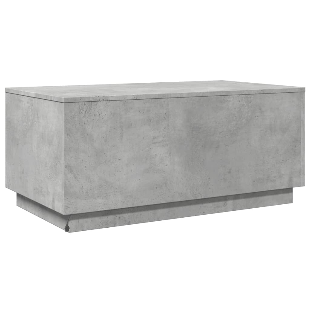 Table basse avec lumières LED gris béton 90x50x40 cm Tables basses vidaXL   