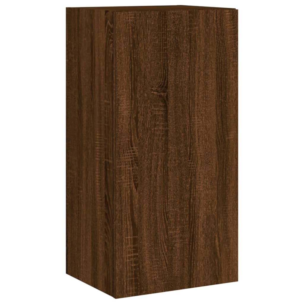 Unités murales TV avec LED 5 pcs chêne marron bois d'ingénierie - Xios Store SNC