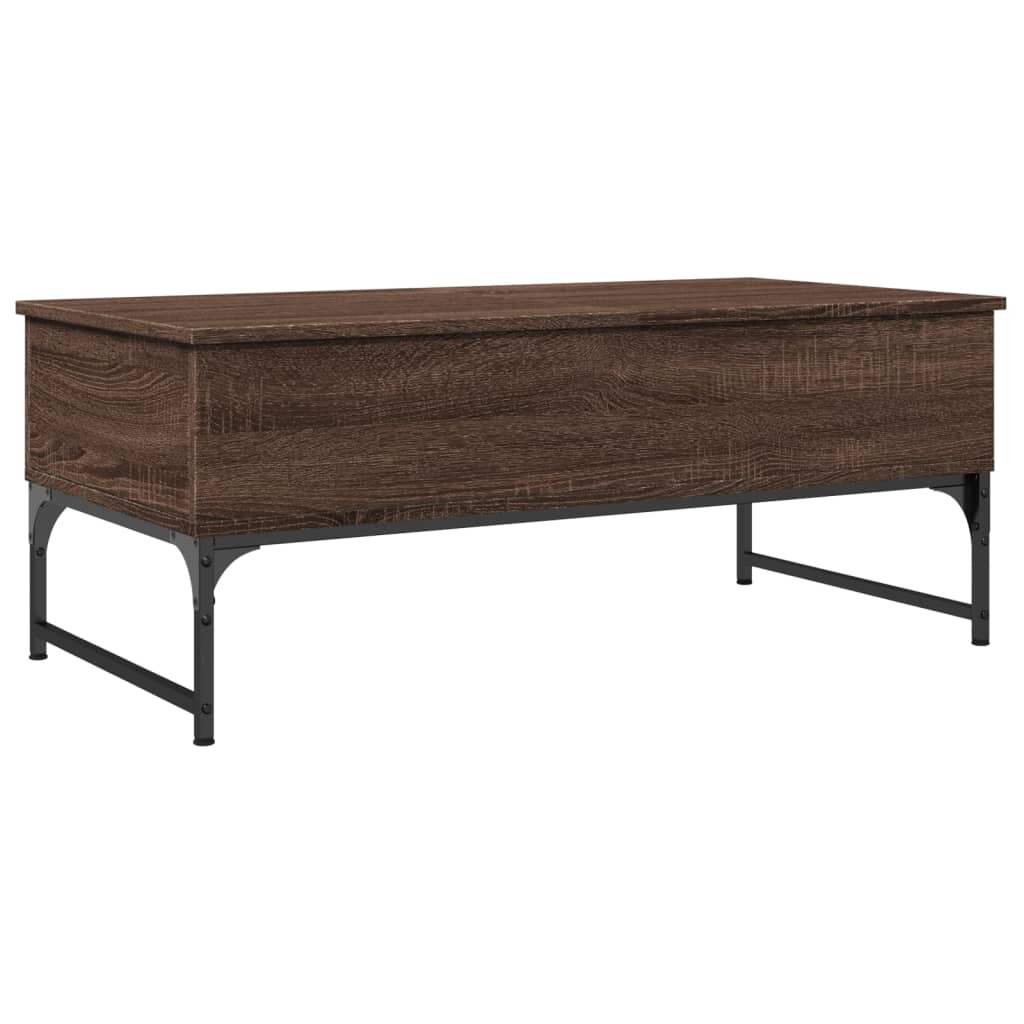 Table basse chêne marron 100x50x40cm bois d'ingénierie et métal Tables basses vidaXL   