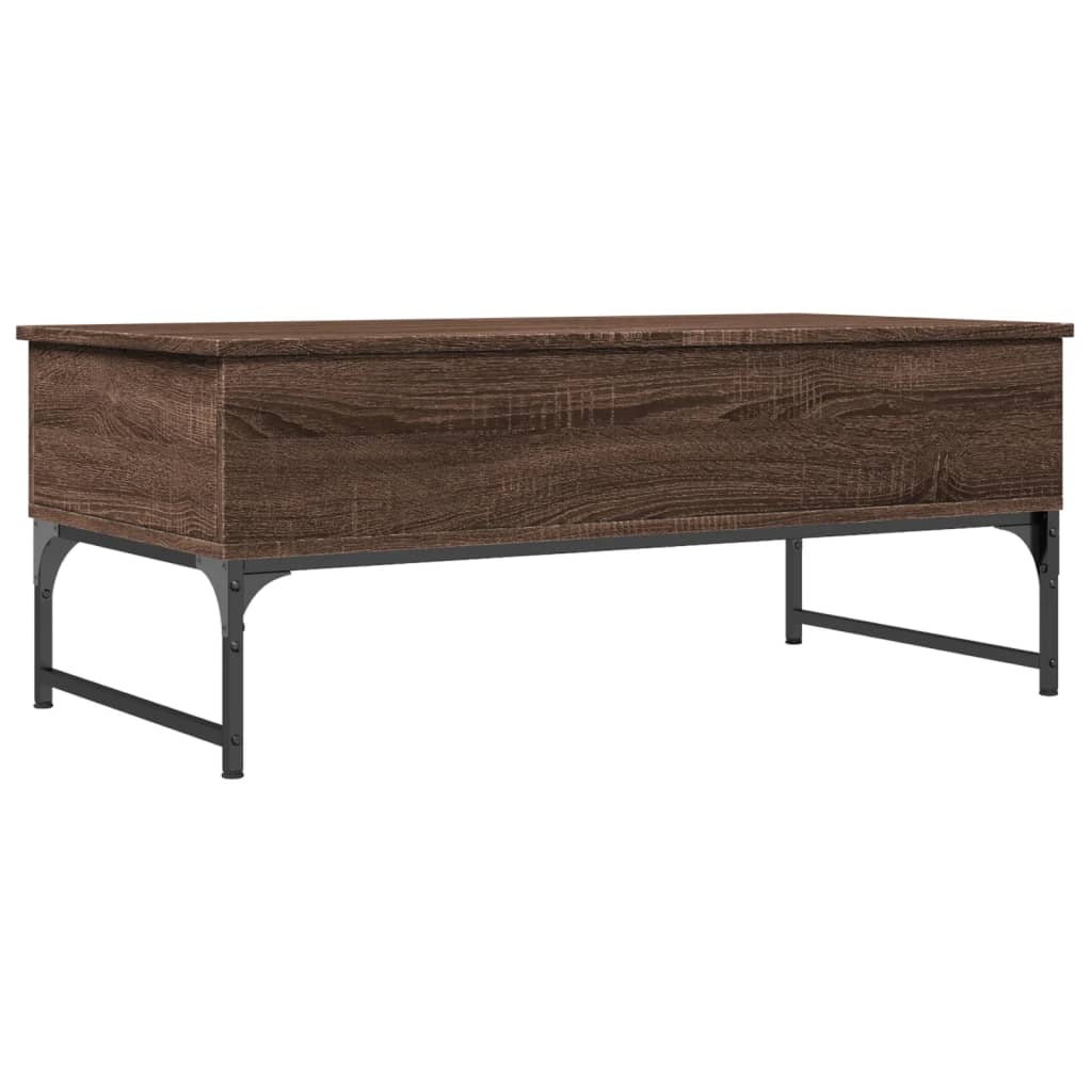 Table basse chêne marron 100x50x40cm bois d'ingénierie et métal Tables basses vidaXL   