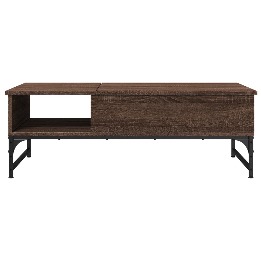 Table basse chêne marron 100x50x35cm bois d'ingénierie et métal Tables basses vidaXL   