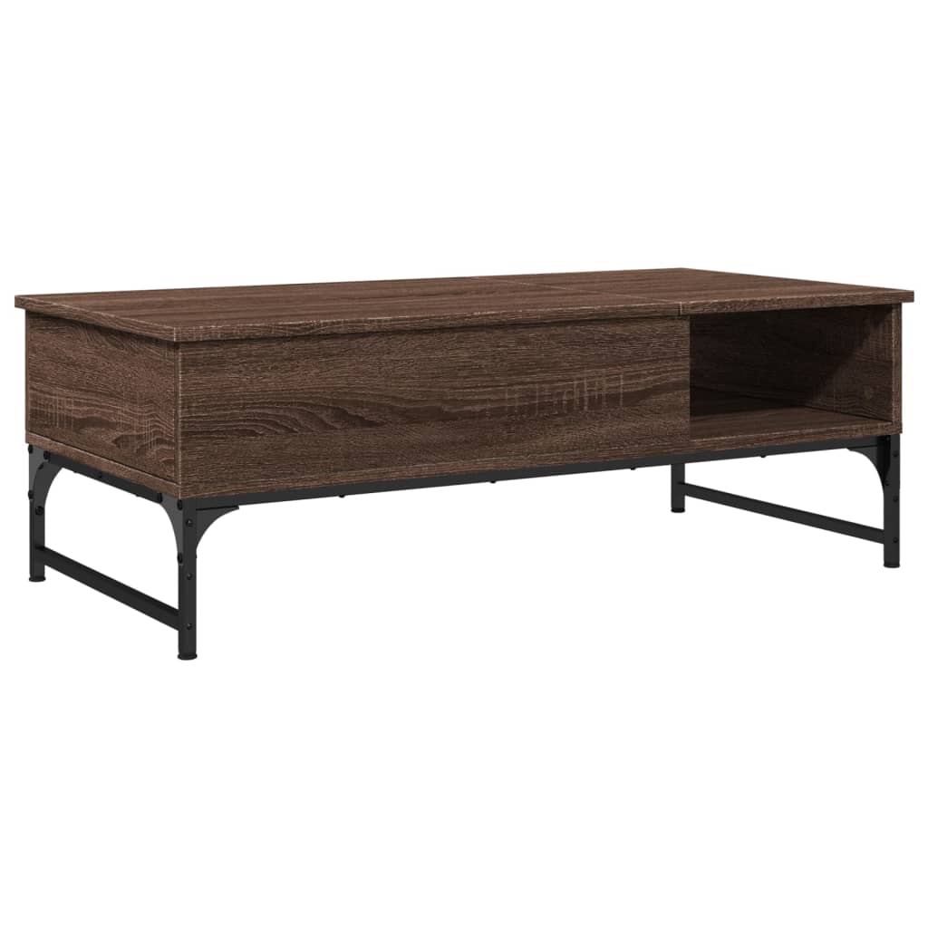 Table basse chêne marron 100x50x35cm bois d'ingénierie et métal Tables basses vidaXL   