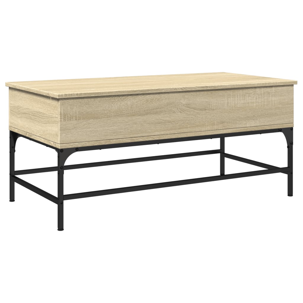 Table basse chêne sonoma 100x50x45cm bois d'ingénierie et métal Tables basses vidaXL   