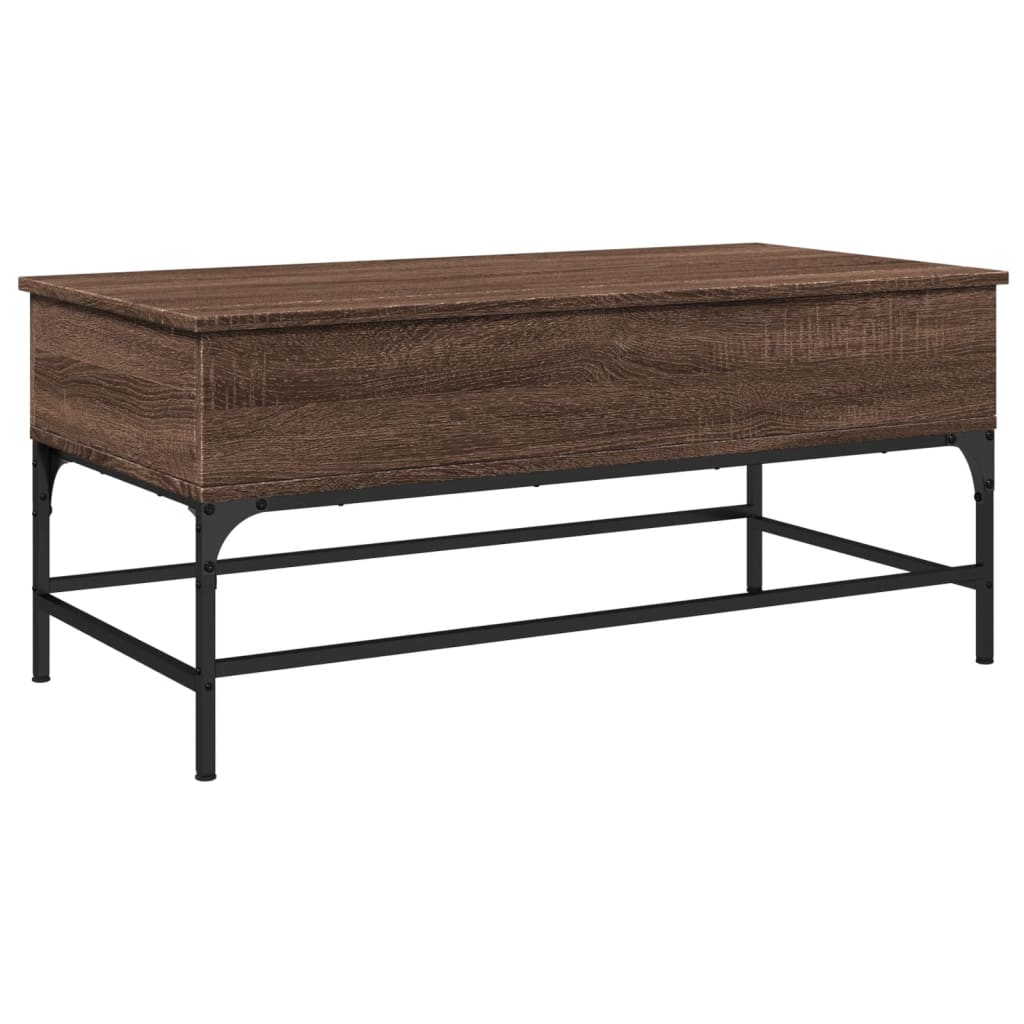 Table basse chêne marron 100x50x45cm bois d'ingénierie et métal Tables basses vidaXL   