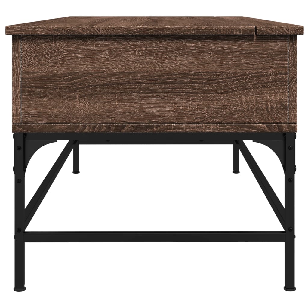 Table basse chêne marron 100x50x45cm bois d'ingénierie et métal Tables basses vidaXL   