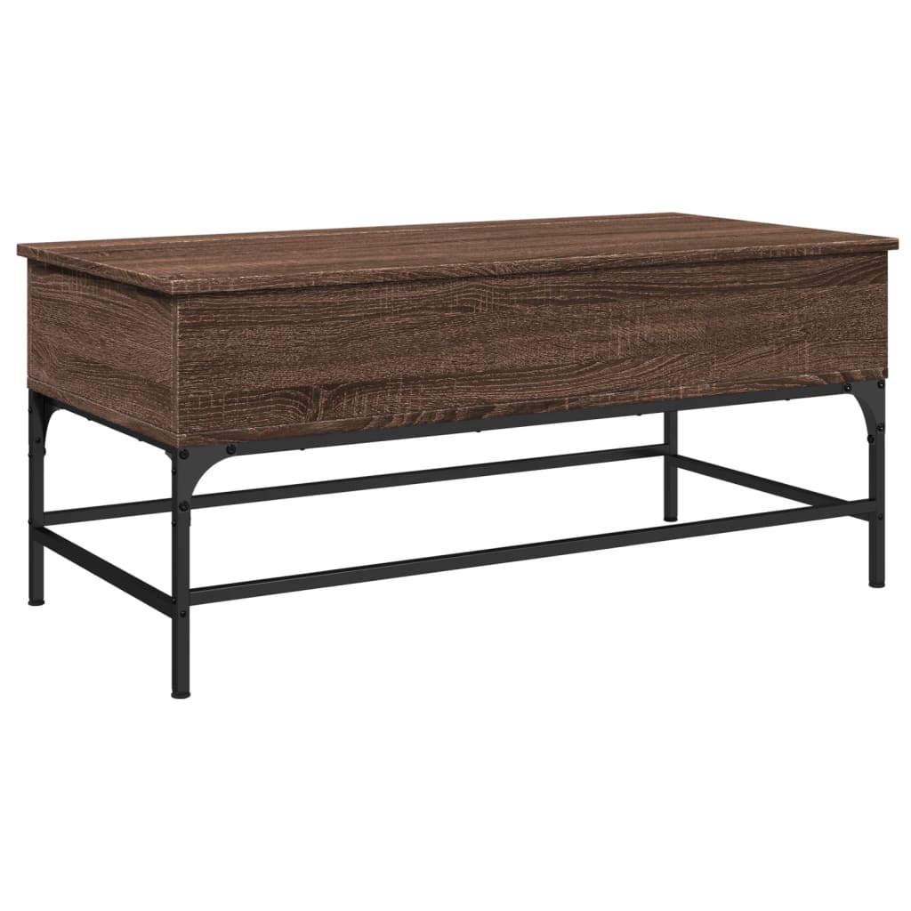 Table basse chêne marron 100x50x45cm bois d'ingénierie et métal Tables basses vidaXL   