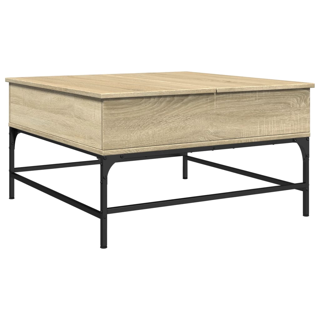 Table basse chêne sonoma 80x80x45 cm bois d'ingénierie et métal Tables basses vidaXL   