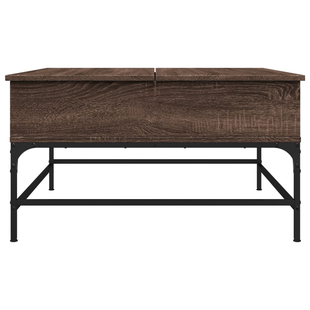 Table basse chêne marron 80x80x45 cm bois d'ingénierie et métal Tables basses vidaXL   