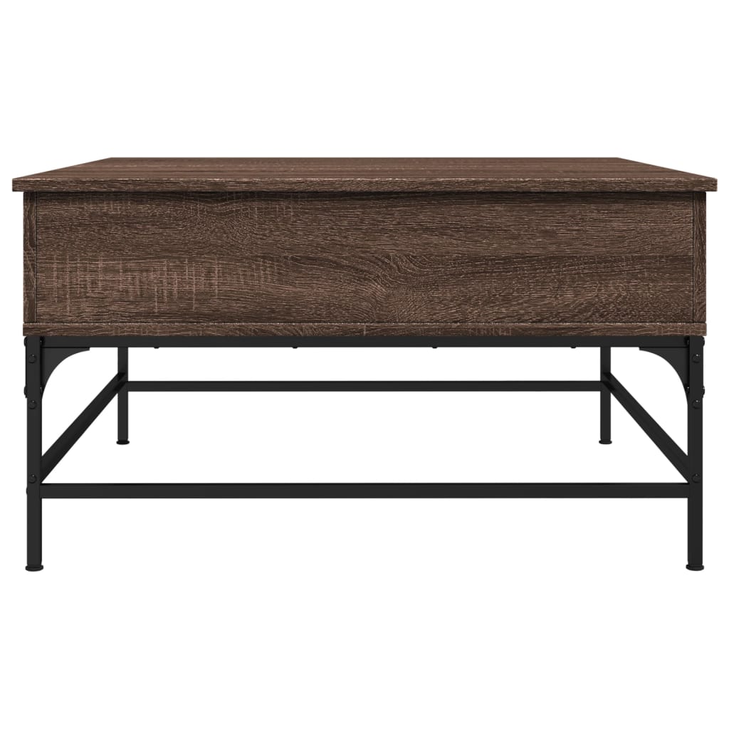 Table basse chêne marron 80x80x45 cm bois d'ingénierie et métal Tables basses vidaXL   