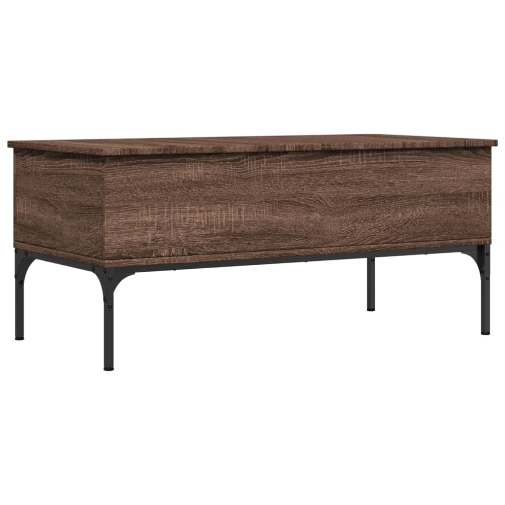 Table basse chêne marron 100x50x45cm bois d'ingénierie et métal Tables basses vidaXL   