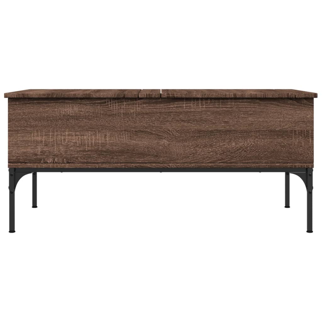 Table basse chêne marron 100x50x45cm bois d'ingénierie et métal Tables basses vidaXL   