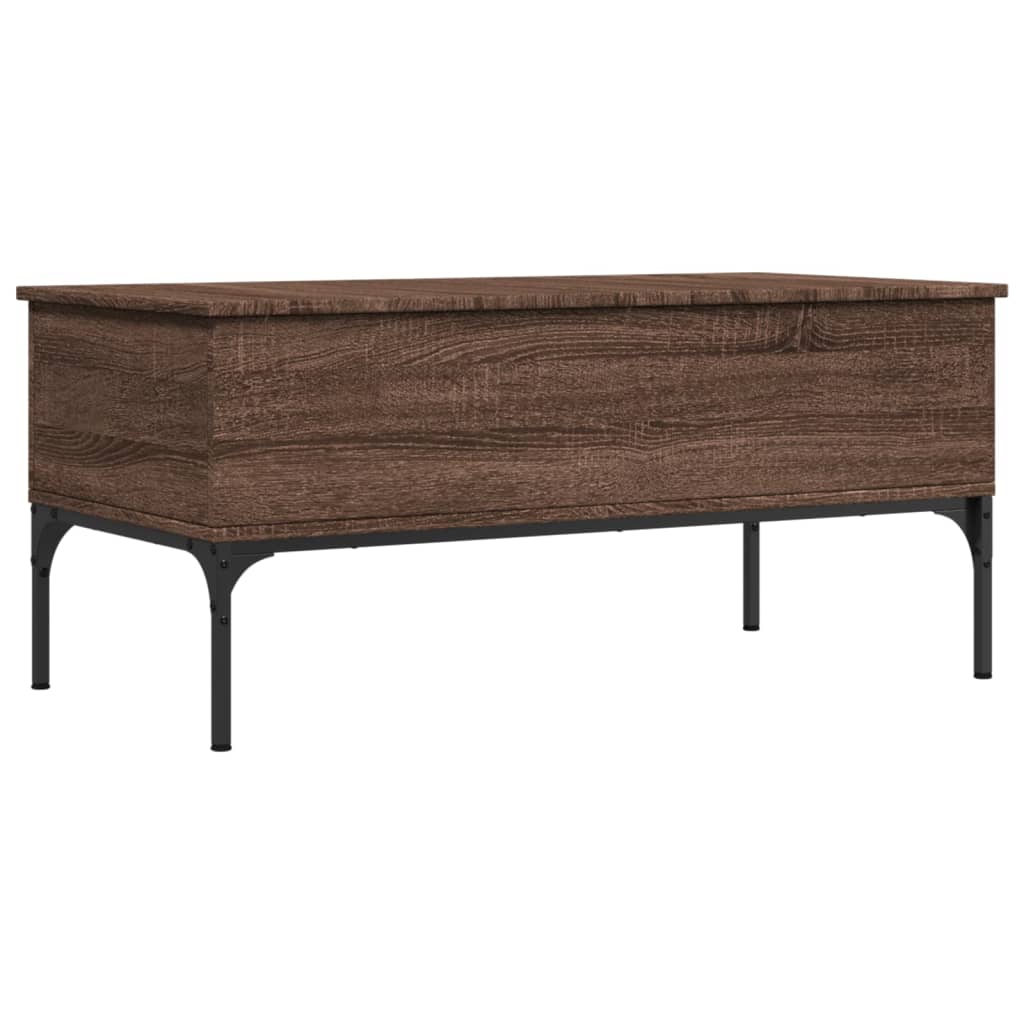 Table basse chêne marron 100x50x45cm bois d'ingénierie et métal Tables basses vidaXL   