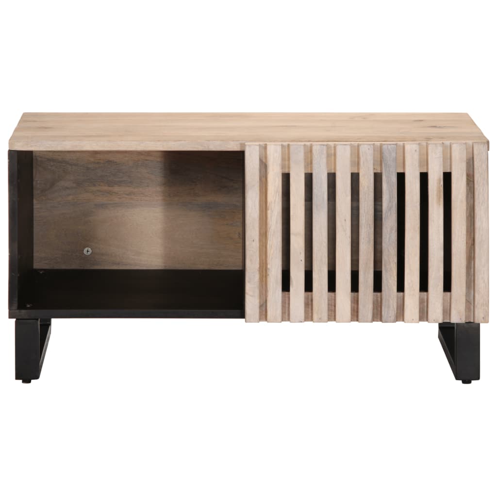 Table basse blanc 80x51x40 cm bois de manguier massif Tables basses vidaXL   