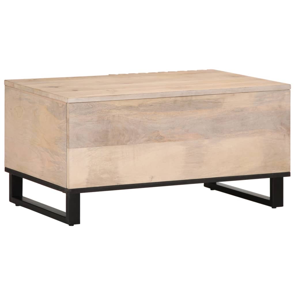 Table basse blanc 80x51x40 cm bois de manguier massif Tables basses vidaXL   