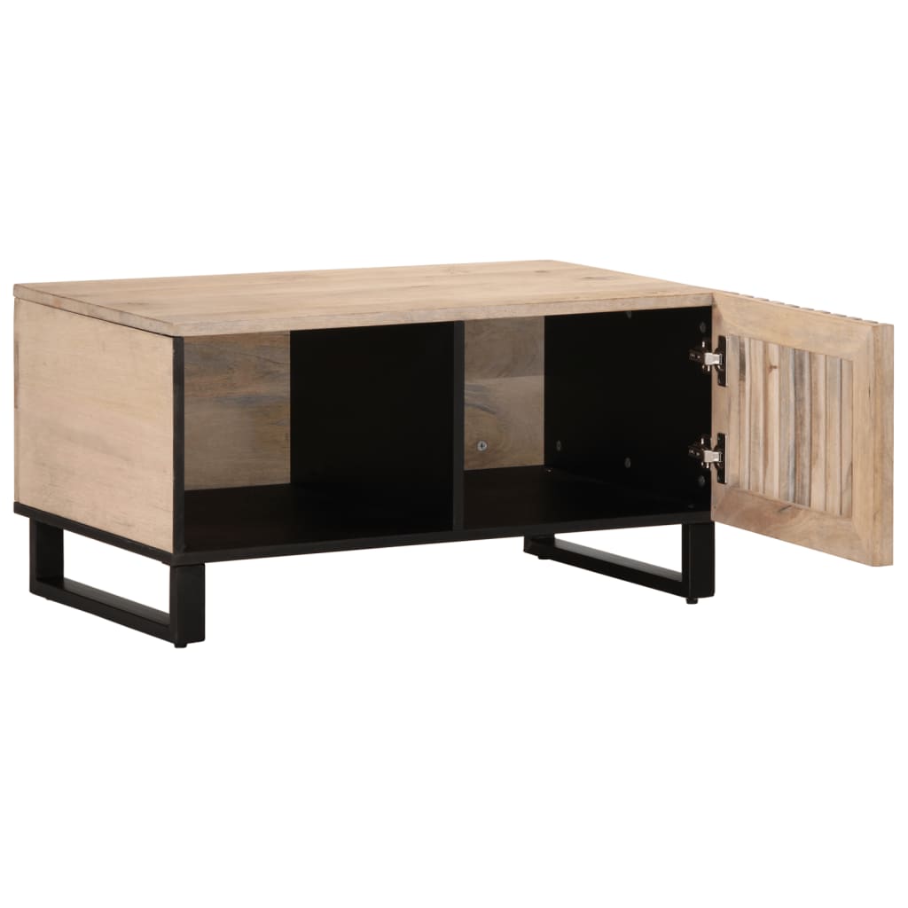 Table basse blanc 80x51x40 cm bois de manguier massif Tables basses vidaXL   