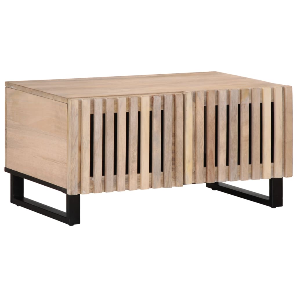 Table basse blanc 80x51x40 cm bois de manguier massif Tables basses vidaXL   