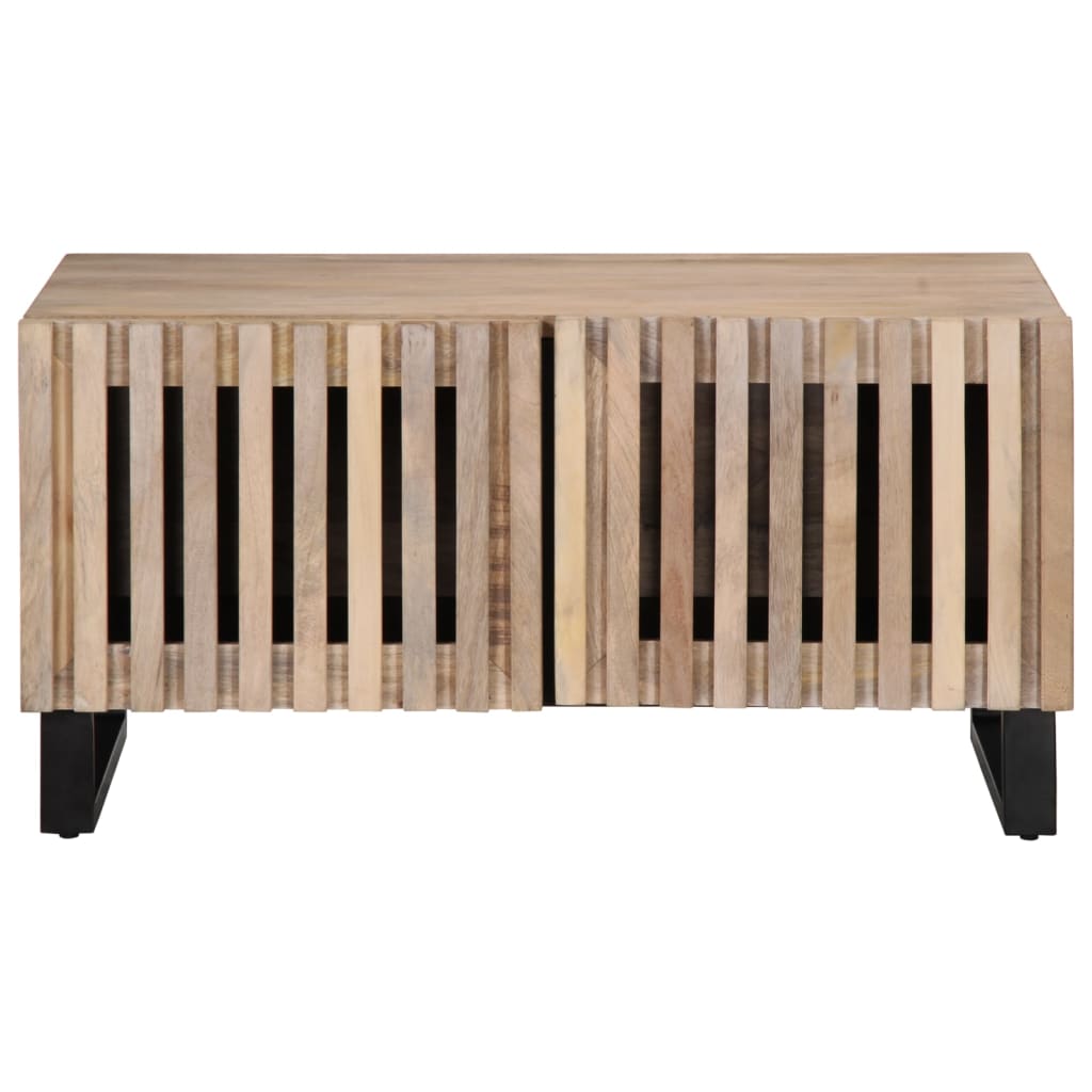 Table basse blanc 80x51x40 cm bois de manguier massif Tables basses vidaXL   