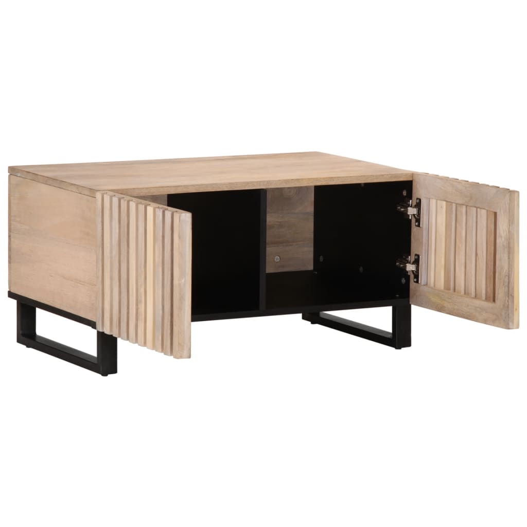 Table basse blanc 80x51x40 cm bois de manguier massif Tables basses vidaXL   