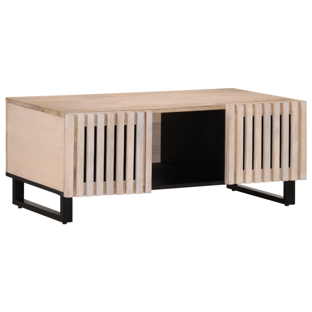 Table basse blanc 100x55x40 cm bois de manguier massif Tables basses vidaXL   