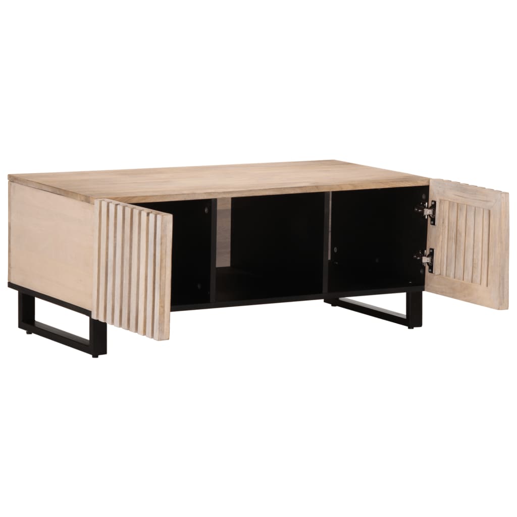 Table basse blanc 100x55x40 cm bois de manguier massif Tables basses vidaXL   