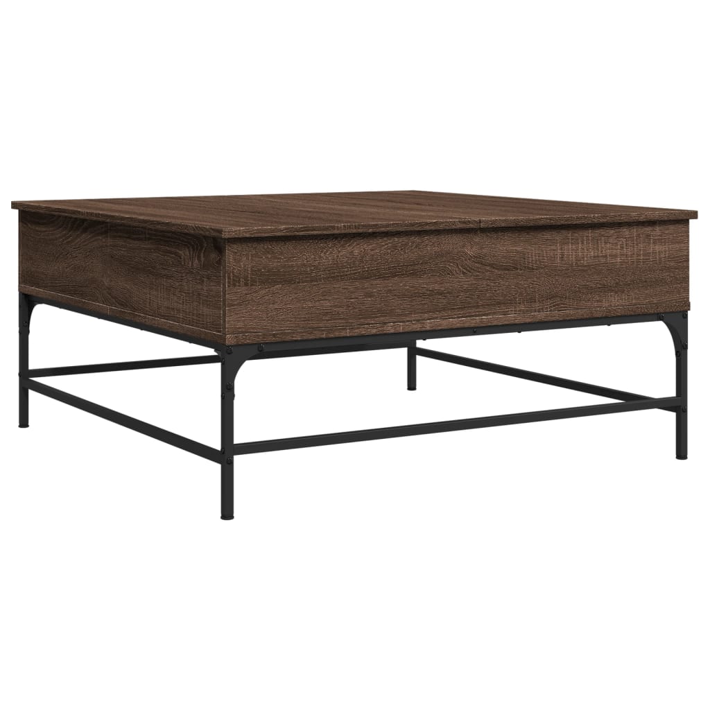 Table basse chêne marron 95x95x45 cm bois d'ingénierie et métal Tables basses vidaXL   