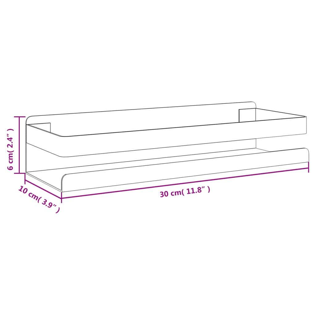 Étagère de douche 30x10x6 cm acier inoxydable 304 brossé Étagères vidaXL   