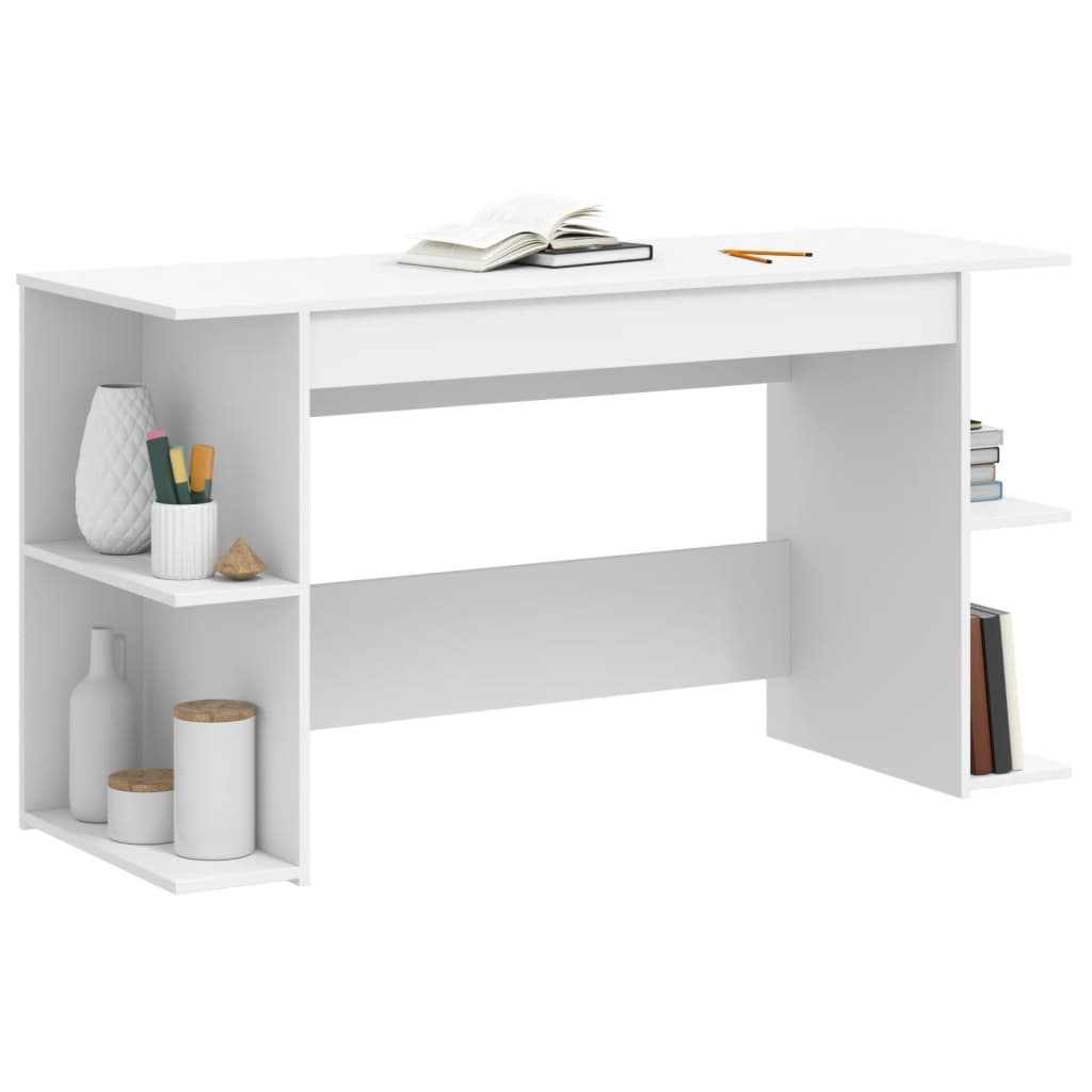 Bureau blanc 140x50x75 cm bois d'ingénierie Bureaux vidaXL   