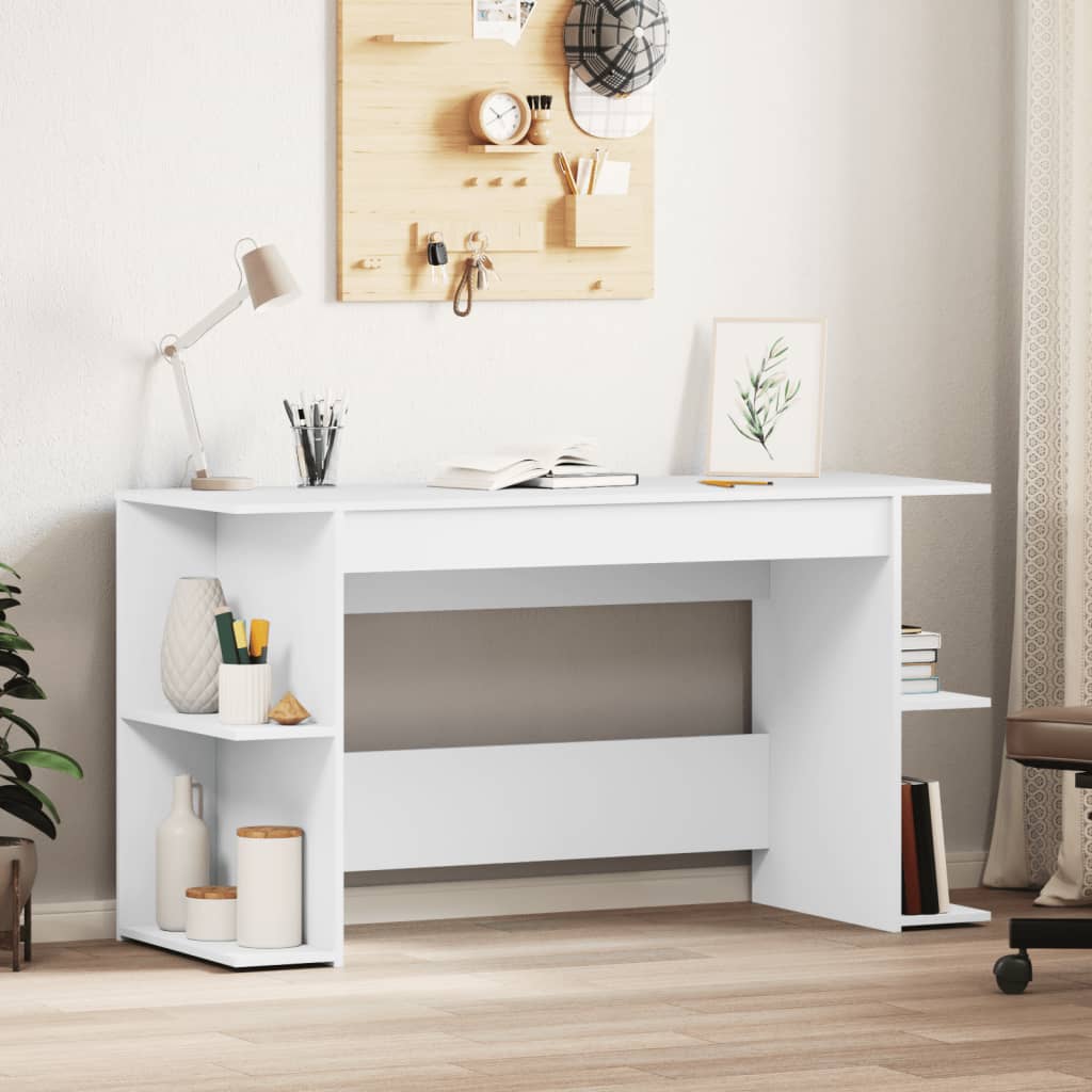 Bureau blanc 140x50x75 cm bois d'ingénierie Bureaux vidaXL   