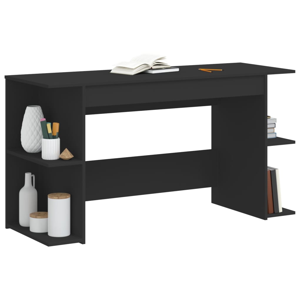 Bureau noir 140x50x75 cm bois d'ingénierie - Xios Store SNC