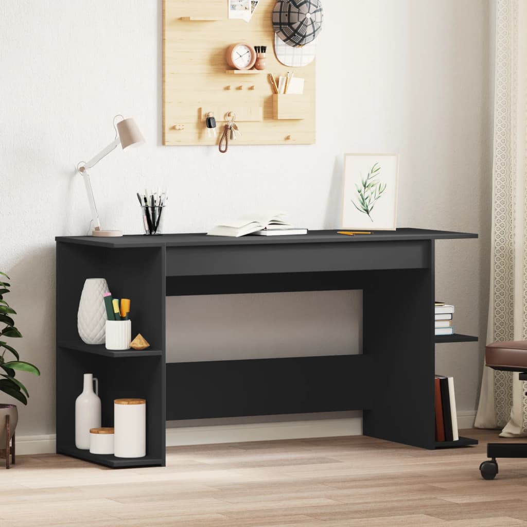 Bureau noir 140x50x75 cm bois d'ingénierie - Xios Store SNC