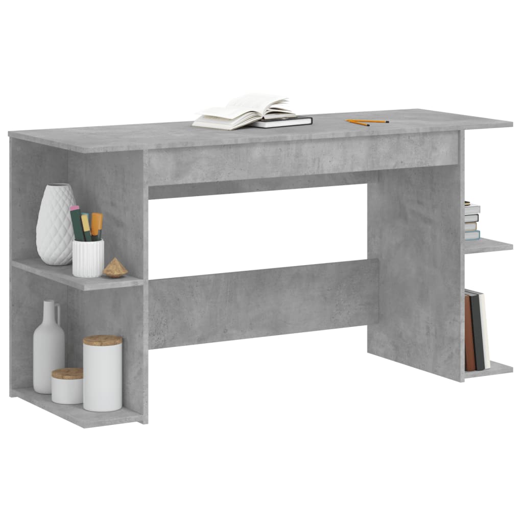 Bureau gris béton 140x50x75 cm bois d'ingénierie Bureaux vidaXL   