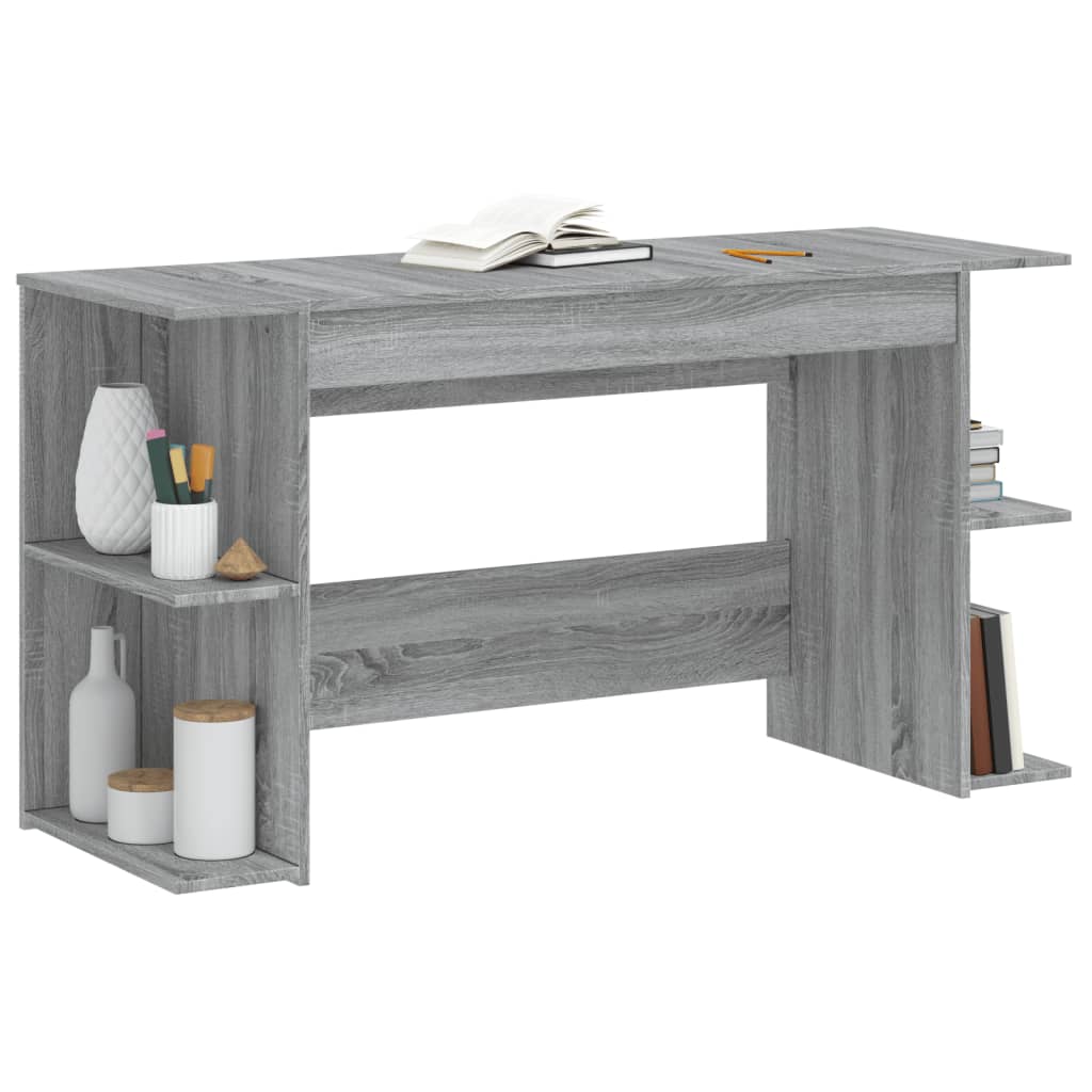 Bureau sonoma gris 140x50x75 cm bois d'ingénierie Bureaux vidaXL   