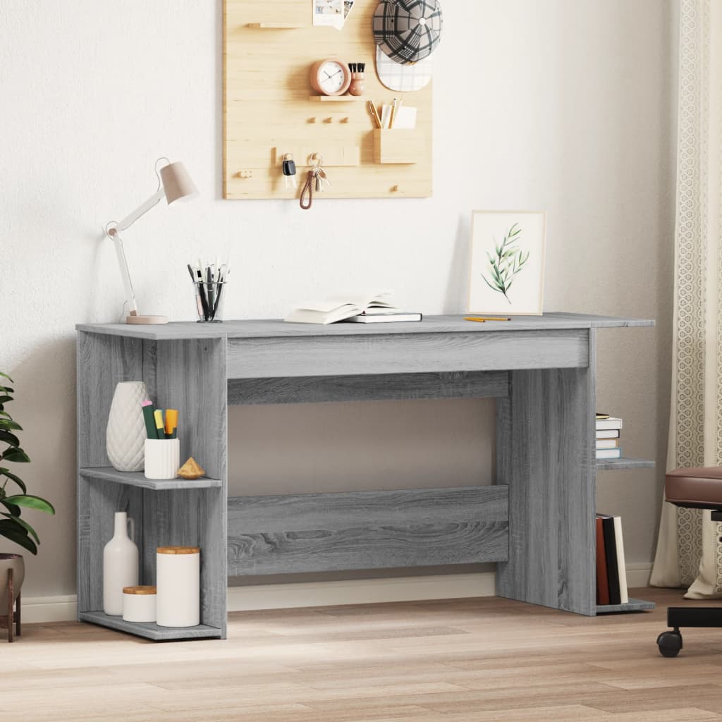 Bureau sonoma gris 140x50x75 cm bois d'ingénierie Bureaux vidaXL   