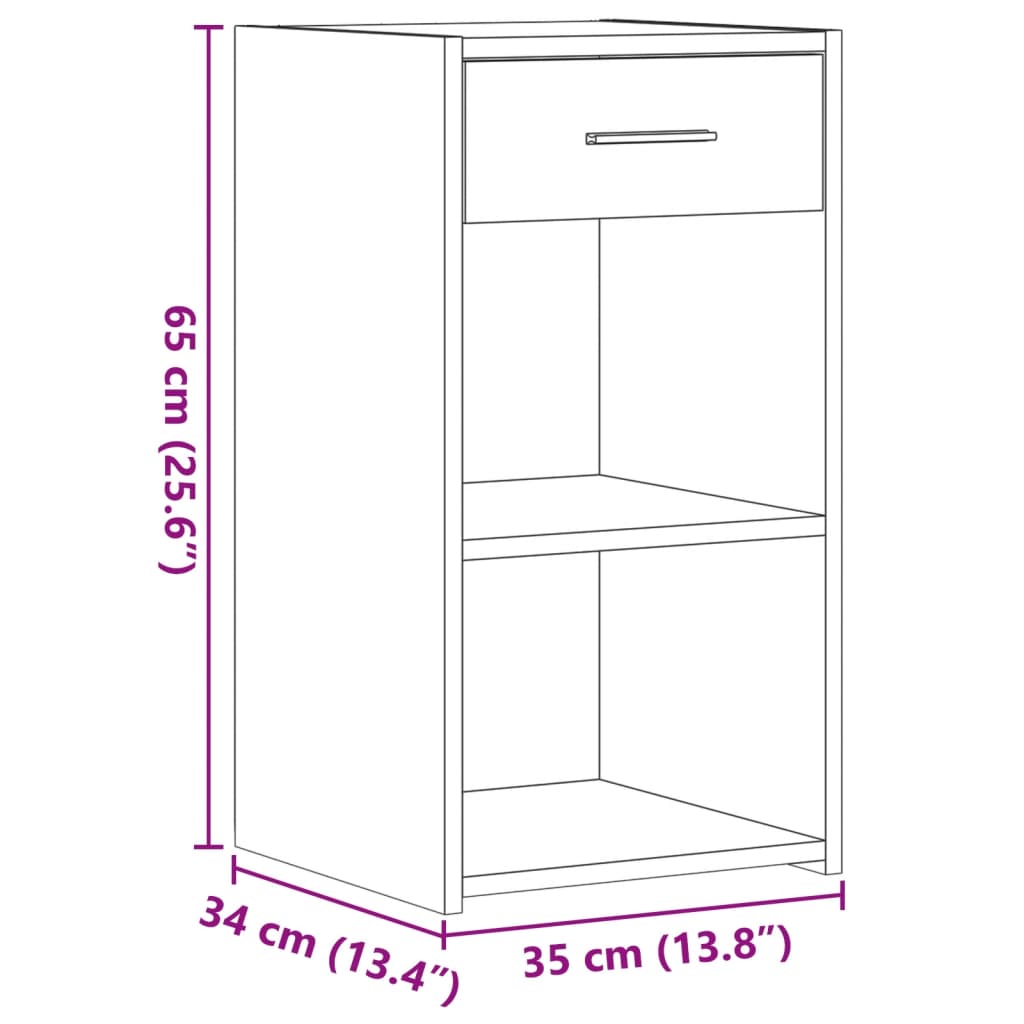 Table de chevet blanc 35x34x65 cm bois d'ingénierie Tables de chevet vidaXL   