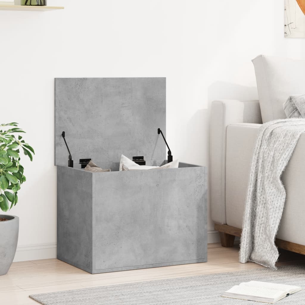 Boîte de rangement gris béton 60x42x46 cm bois d'ingénierie Coffres de rangement vidaXL