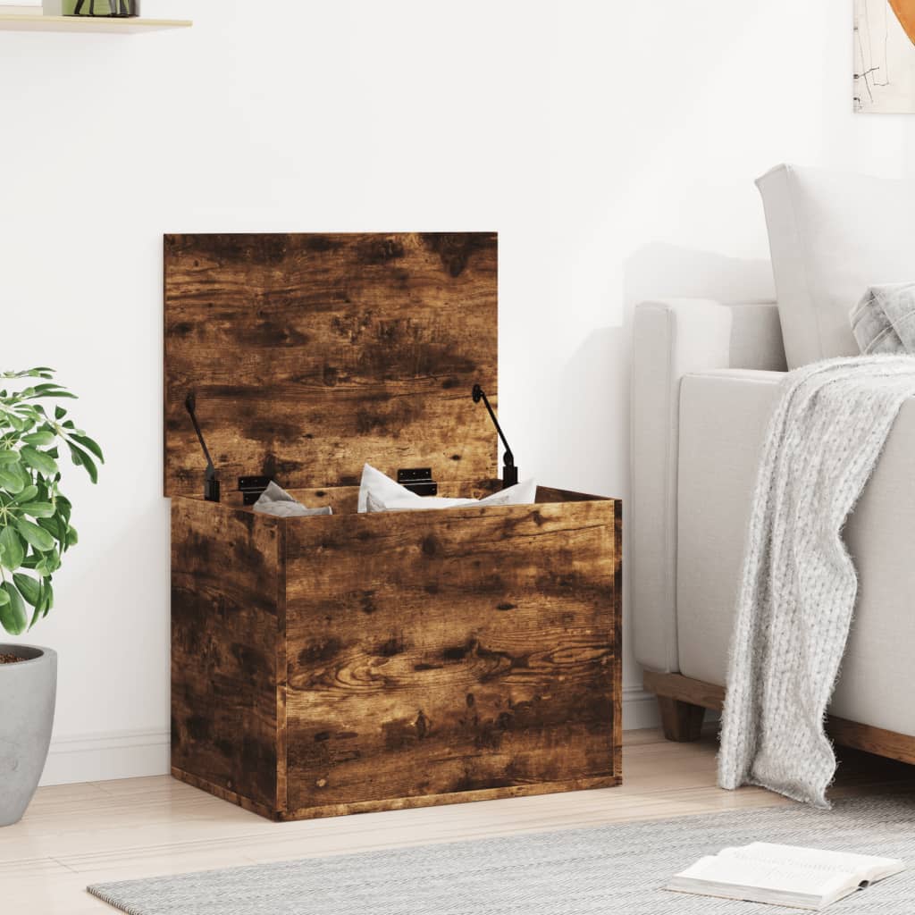 Boîte de rangement chêne fumé 60x42x46 cm bois d'ingénierie Coffres de rangement vidaXL