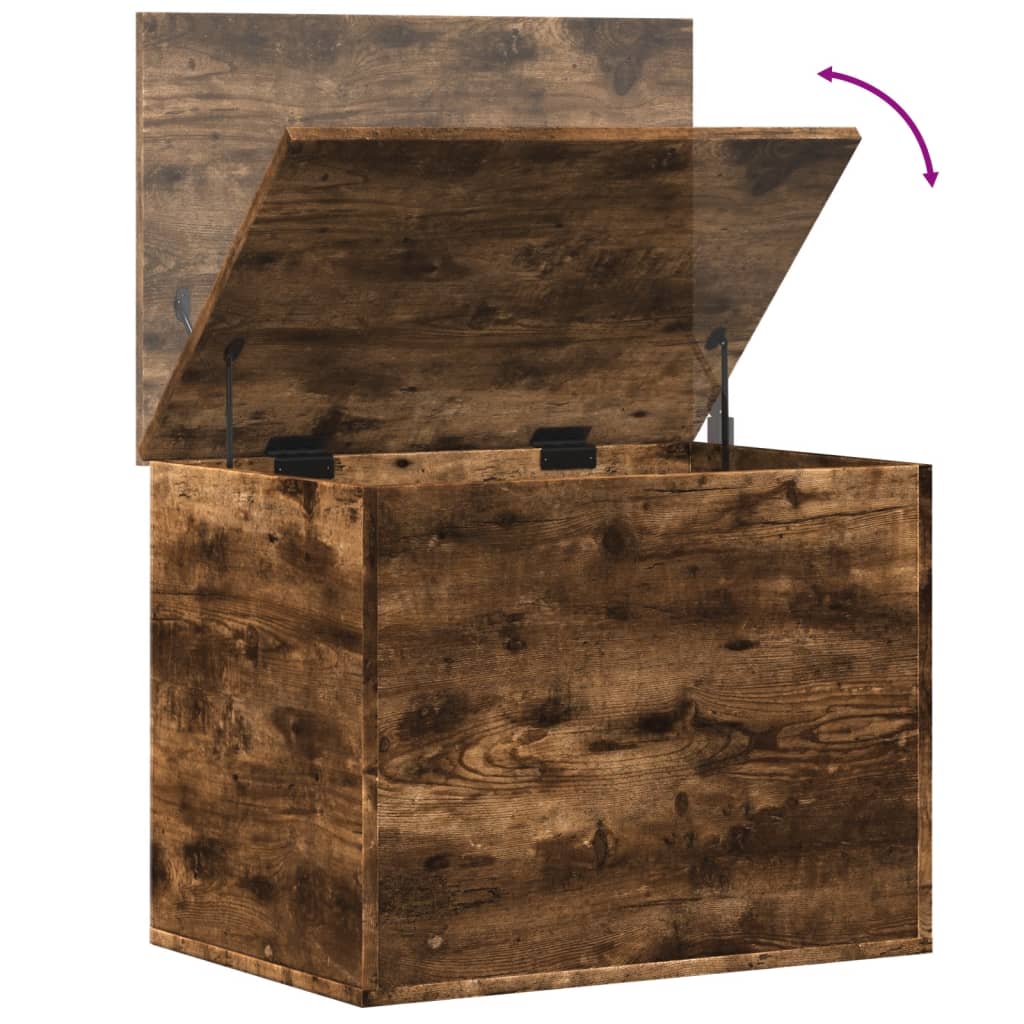 Boîte de rangement chêne fumé 60x42x46 cm bois d'ingénierie Coffres de rangement vidaXL